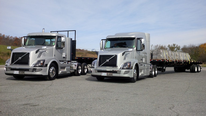 Trucks lined up
